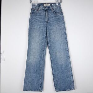 Denim Forum the Farrah hi rise Wide Straight Jeans - Blue Wash